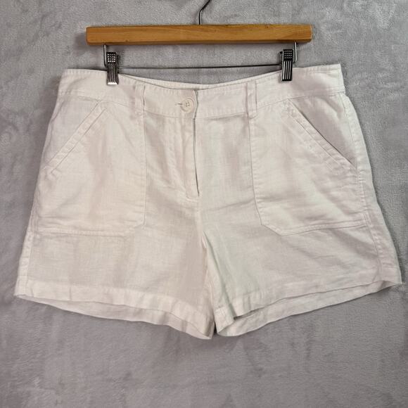 Tommy Bahama Pants - Tommy Bahama 100% Linen Shorts Women's 12 White Resortwear Beach Summer Vacation